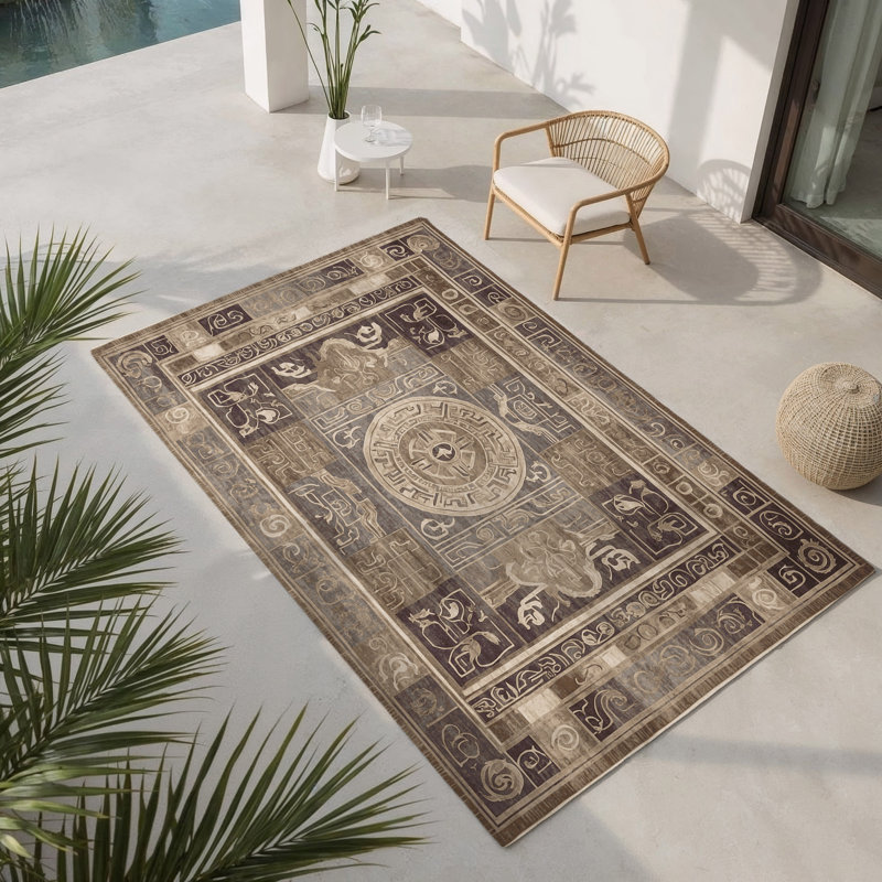 Aegean Rhythm Indoor And Outdoor Area Rug, Rectangle 5' x 7'