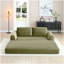 Canapé-lit pliant convertible 2-en-1, canapé-lit en velours côtelé moderne avec 2 * coussins, canapé-lit modulaire sans dossier avec lit escamotable Futon, canapé-lit modulaire pliable pour le salon - vert-57595083