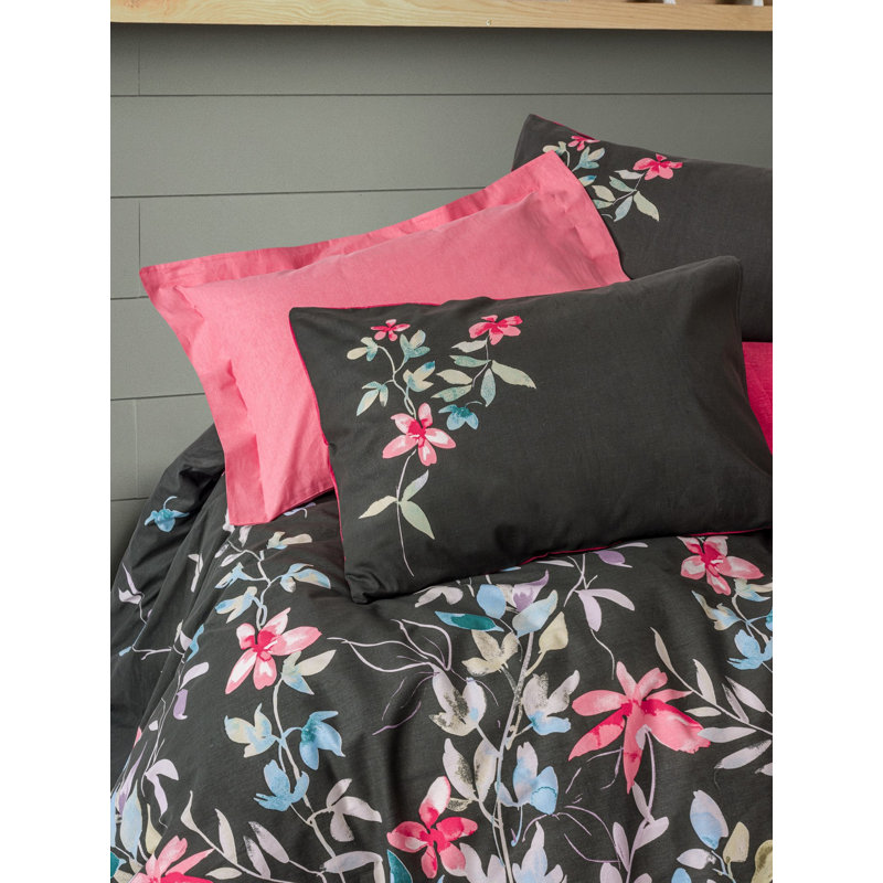 Premium Ranforce Single XXL Quilt Cover Set, 100% Cotton, Pink | Duvet Cover, Pillowcase 31.5 x 31.5 | Reactive Printing, Machine Washable, Button Closure | Soft, Breathable, Perfect for Cozy Bedrooms