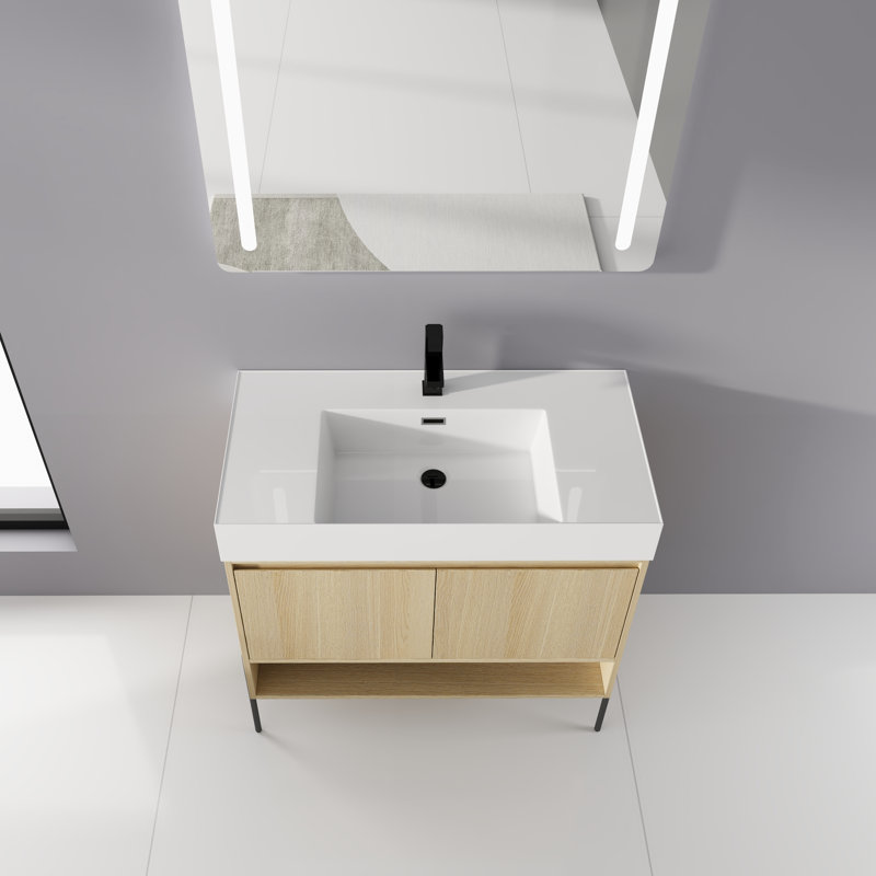Redditch 35.5275'' Single Bathroom Vanity with Resin Top