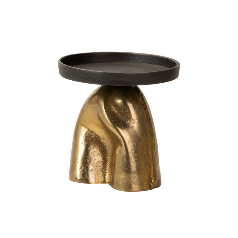 Aluminum Tabletop Candlestick, 14cm H x 14cm W x 14cm D