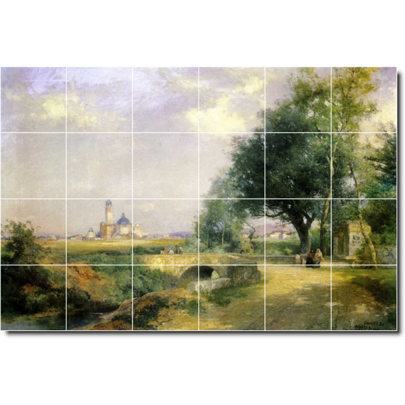 Carreau de céramique décorative 36 po x 24 po 6 po x 6 po, Paysage 06400