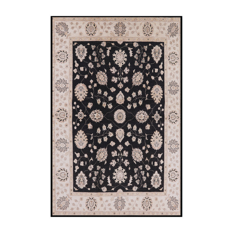 Tapis noir / beige Harhichport, Rectangle 8 pi x 10 pi
