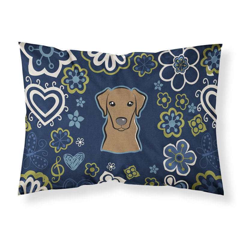 Taie d’oreiller floral, Labrador chocolat