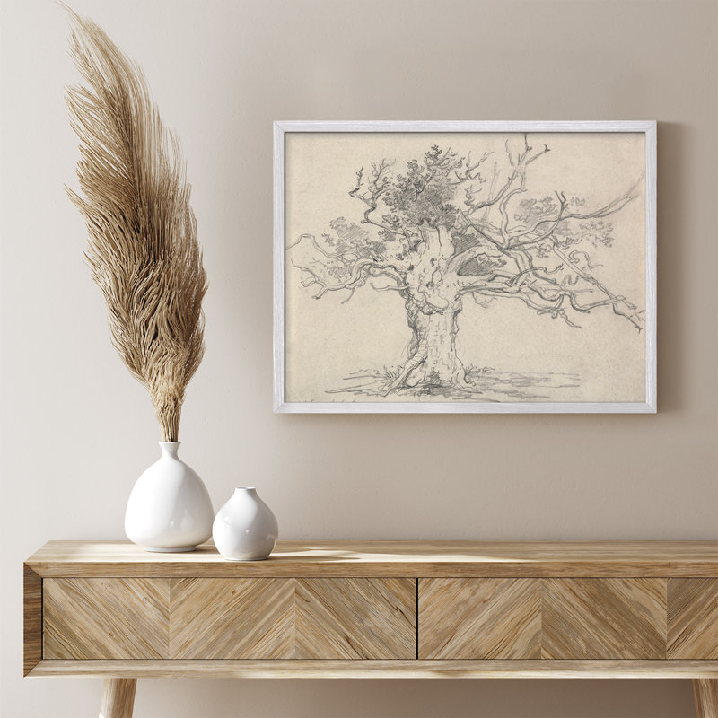 "Un arbre, œuvre d'art rustique, affiches encadrées, petit art mural", Blanc, H 8 po x l 10 po