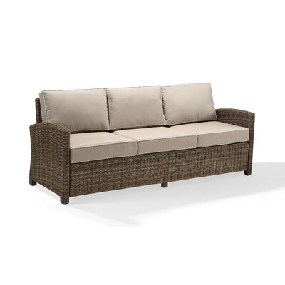 Lawson 80.5"" Wide Outdoor Wicker Patio Sofa with Cushions -  Birch Lane™, DD4C43A1CBCD4A8FBB365B2D71E88663