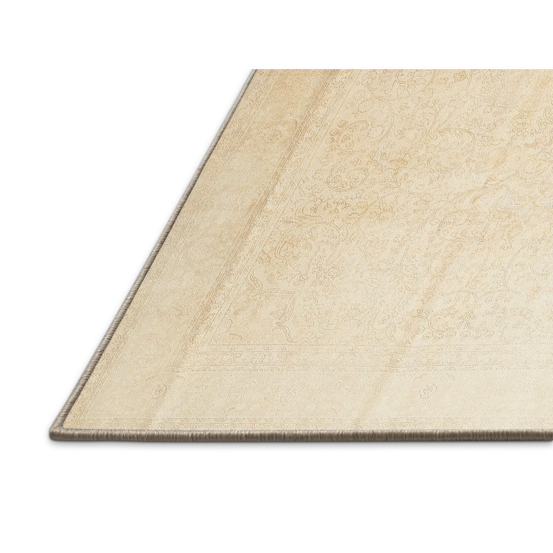 Tapis traditionnel beige / blanc Woden, Rectangle 2 pi x 3 pi