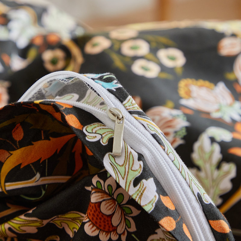 Ensemble de housse de couette réversible en coton à imprimé floral Luxury, Housse de couette très grand et 2 taies d'oreille