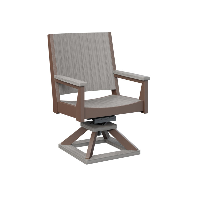 Mayhew Outdoor Dining Armchair, Gray/Chocolate Brown