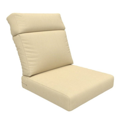 24.5 x 27 inch Arnisa Sunbrella Outdoor Cushion For High Back Chair, 6 inch Thick Outdoor Replacement Cushion, Lamley Patio Wicker Chair Cushion Set
