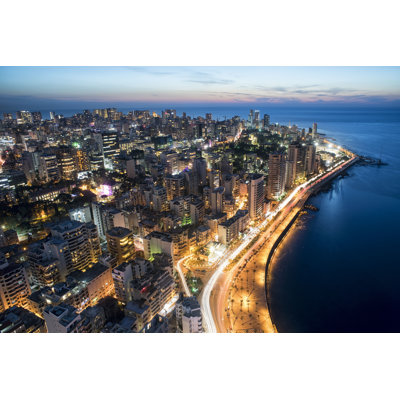 Chaskel " Aerial Night Shot Of Beirut Lebanon , City Of Beirut "