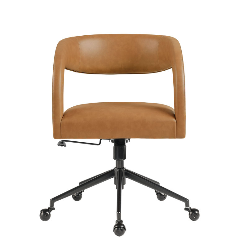 Chaise de bureau en cuir Pinnacle, Tanné