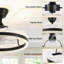Ventilateur de plafond à intensité variable, 3 températures de couleur réglables avec télécommande et pales réversibles