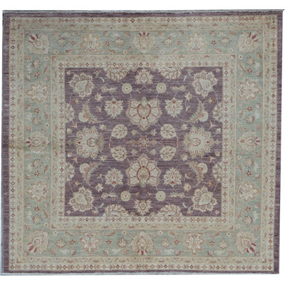 Tapis mauve, gris et beige noué à la main de haute qualité Ziegler