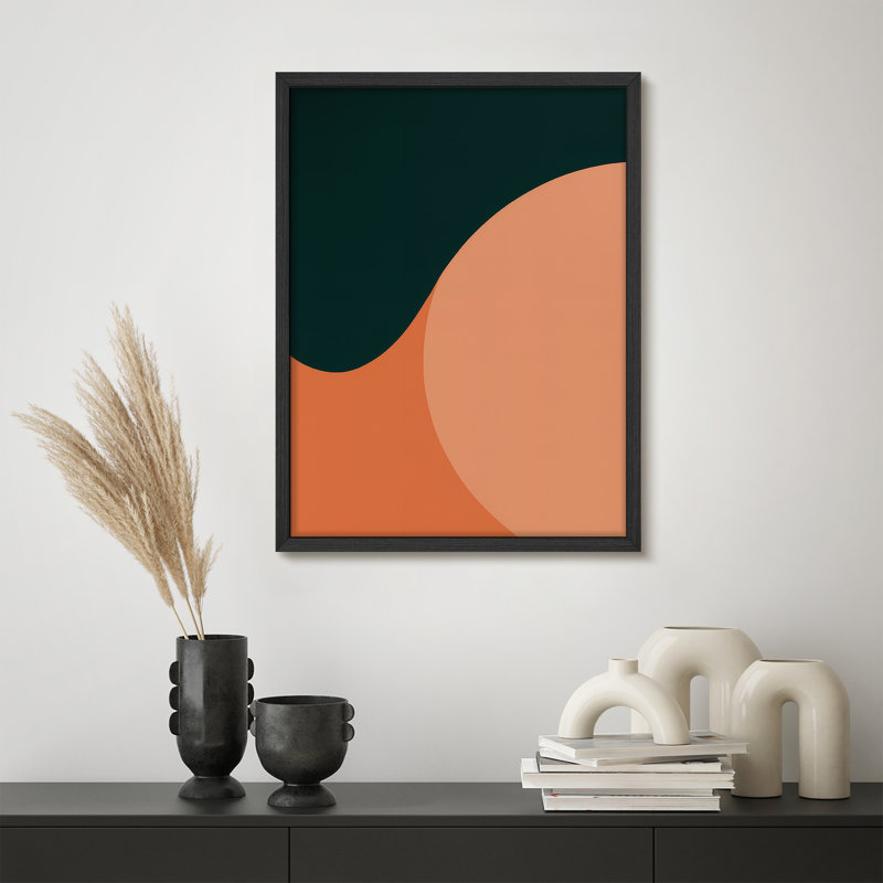 Reproduction d'art encadrée abstraite pour décoration intérieure moderne - 11 po x 14 po, H 14 po x l 11 po, Noir
