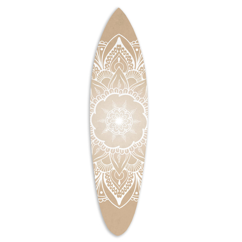 Décoration murale Serenity Surfboard, Brun / blanc
