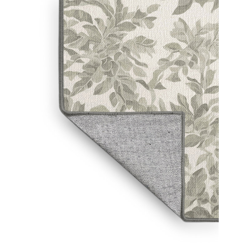 Machine Washable Gray Area Rug, Rectangle 5' x 7'