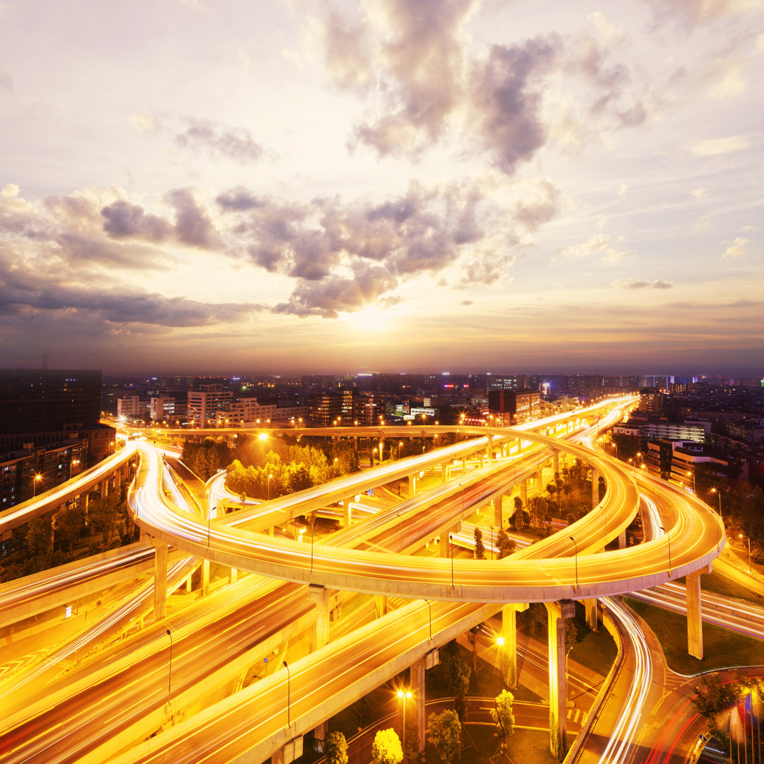 Leinwandbild Flyover in Modern City