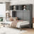 Queen Size Murphy Bed, Wall Bed With Top Cabinets, Bedframe-254943586-254943591