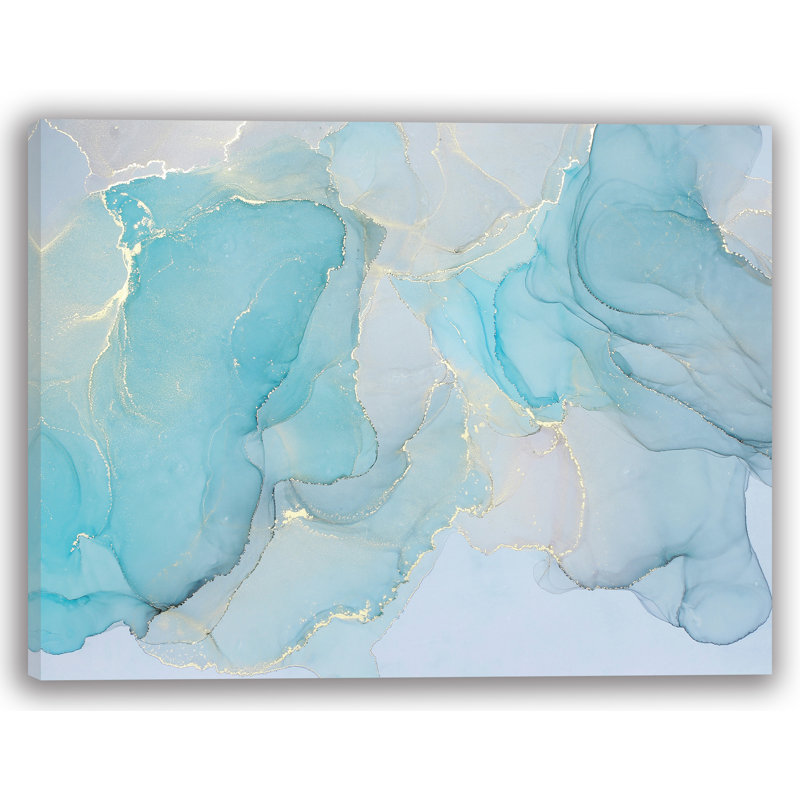 «Aqua Dream», art mural sur toile abstraite, H 36 po x l 48 po x P 1,5 po