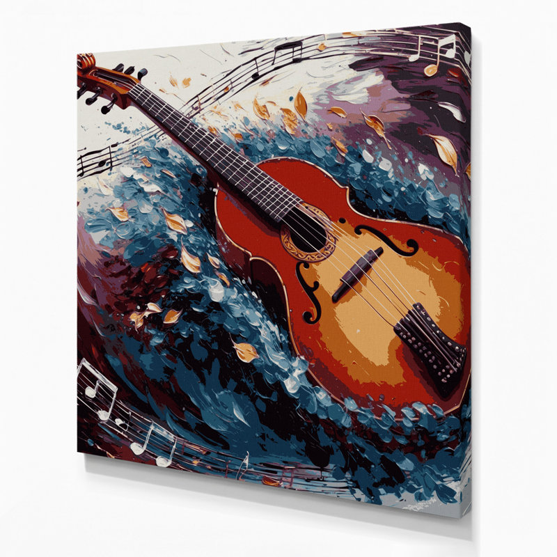 «Music Balalaika Brown», art mural sur toile, H 16 po x l 16 po