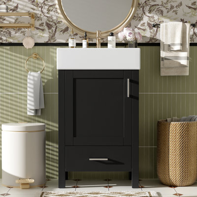20" Single Bathroom Vanity With Ceramic Top