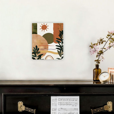 «Green Modern Botanical Sun», reproduction sur toile pour décoration intérieure, 24 L x 20 l