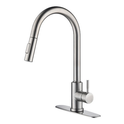 Robinet de cuisine tactile avec fonction rétractable - Nickel brossé facile à ajuster à la température, contrôle en acier inoxydable, pulvérisation à 360 degrés résistante à la rouille et à la corrosion,