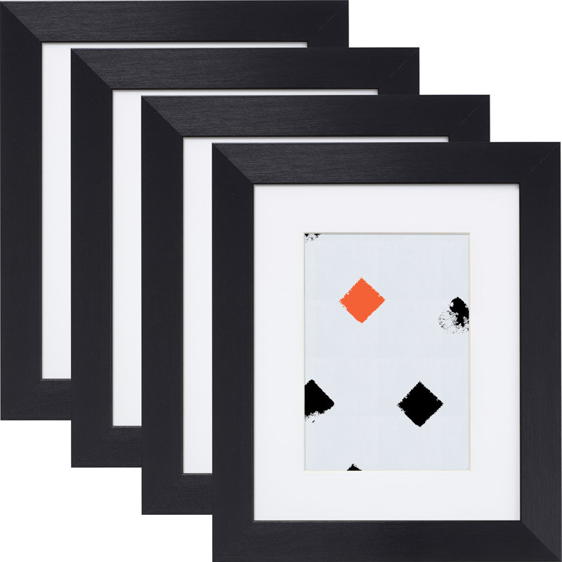 Ensemble mural 4 pièces Caerwen, Noir, 8 po x 12 po emmêlé à 5 po x 7 po
