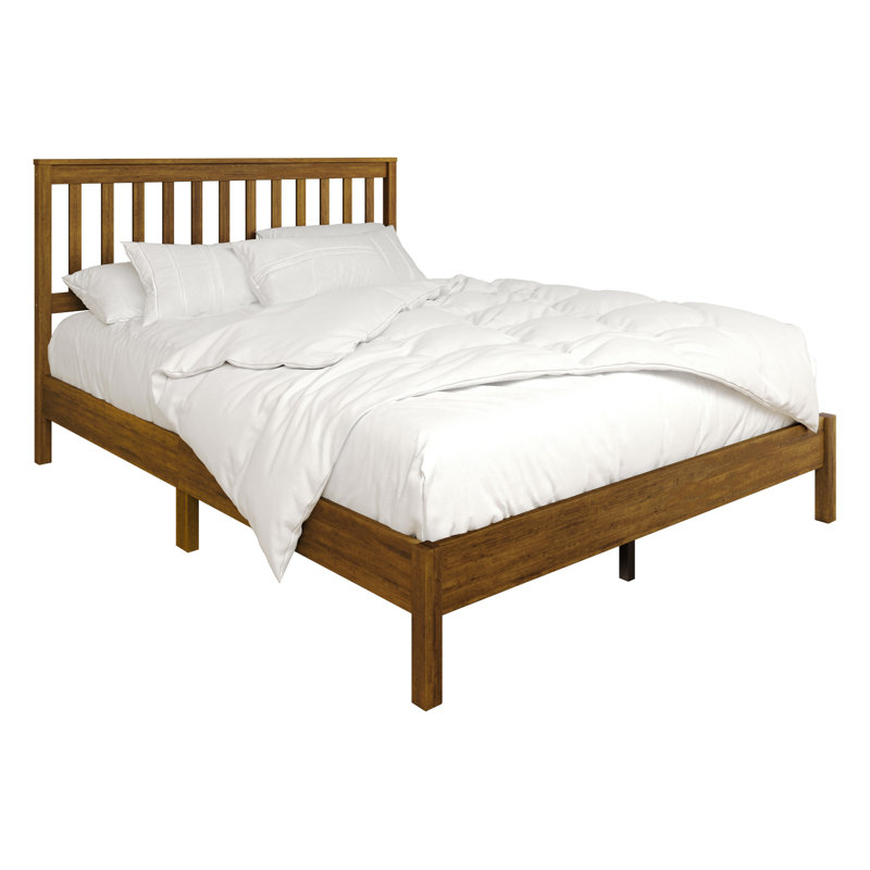 Freeland Wooden Platform Bed, Queen, Brown