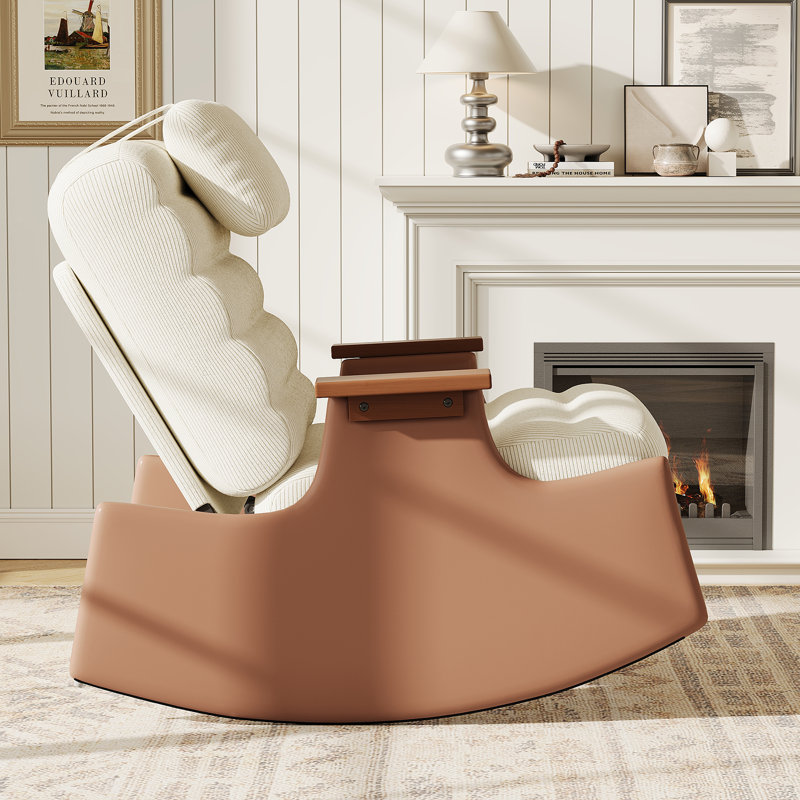 Rocking Chair, Corduroy, Beige Style A