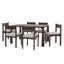 Ensemble de table de salle à manger pour 6 personnes Trexm, finition bois espresso avec fabrication en bois massif-129021020-129021022