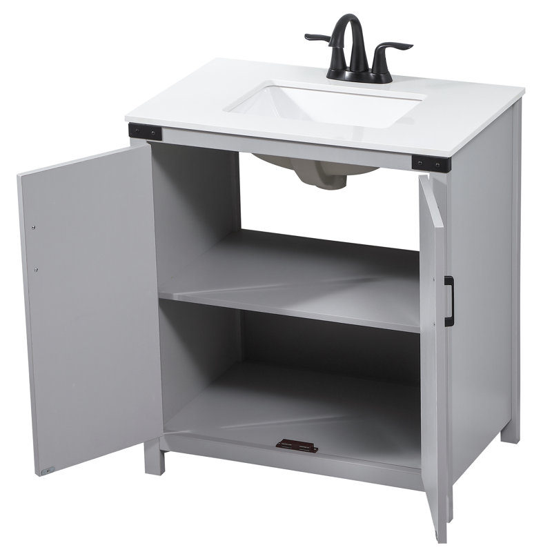 Ensemble de meuble-lavabo simple 30 po Slayton, Gris