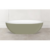 Painted Barcelona 70.25" x 33.625" Freestanding Soaking Bathtub in Volcanic Limestone with Overflow Hole