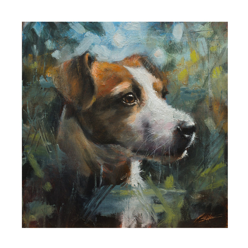 Art sur toile, Jack John Russell, H 18 po x l 18 po