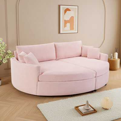 Canapé-lit double surdimensionné avec assise profonde, coussins à ressorts ensachés, ports USB et 4 coussins décoratifs pour le salon