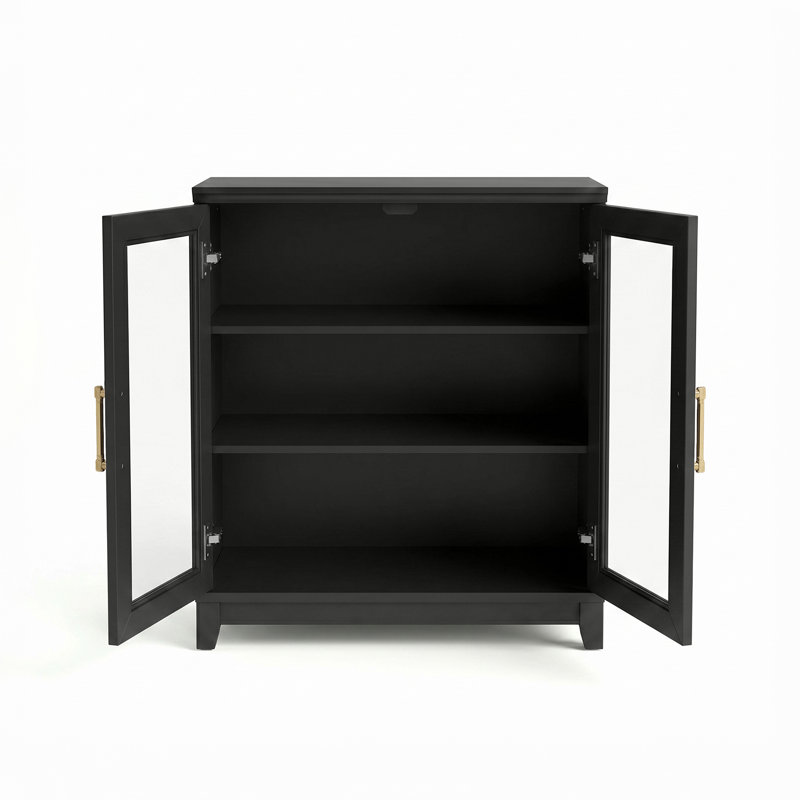 Armoire en bois 2 portes Martha Stewart Bedford, Noir
