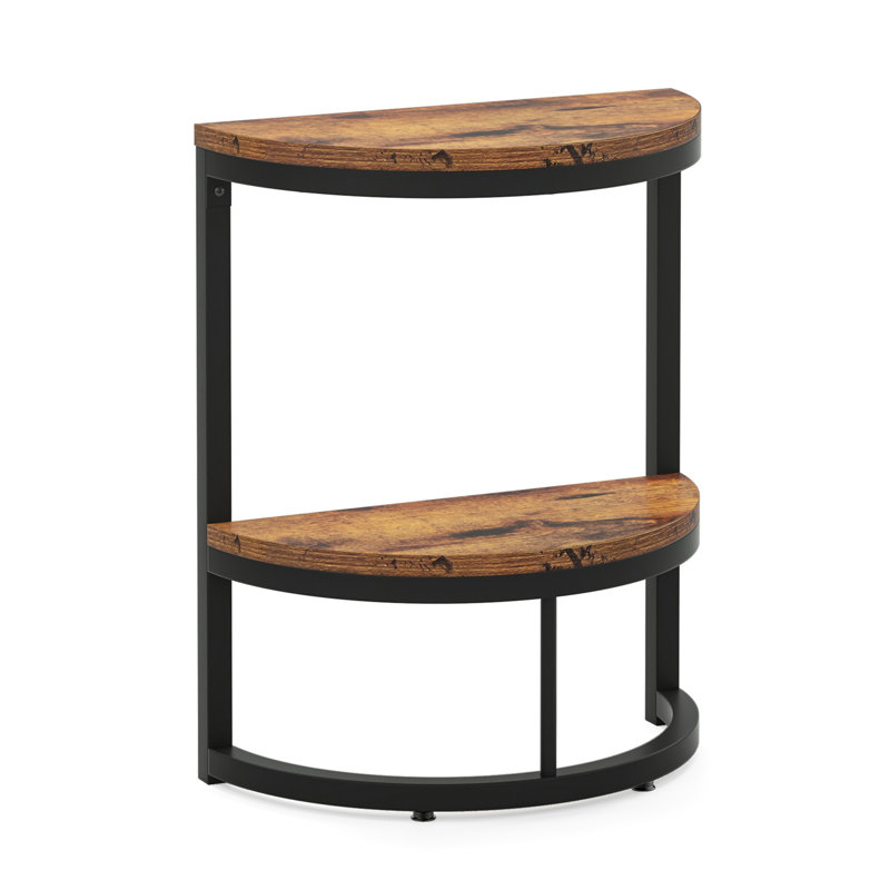 Slim Half Moon 2-Tier Semi-Circle End Table