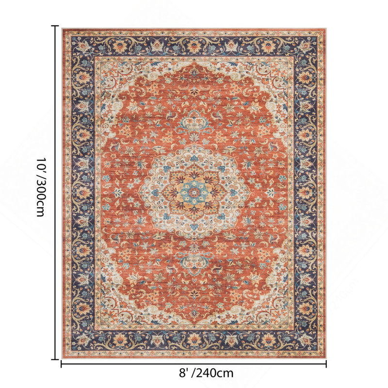 Premier GC_HAM4004 8X10 Red Area Rug, Red, Rectangle 7'10" x 9'10"