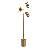 Harmony Brassed Gold Floor Lamp with Rotary Switch Triple Spots Metal Block Base