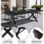 Ensemble repas pour 10 personnes en aluminium avec chaises inclinables pliées et trou pour parasol-109699455