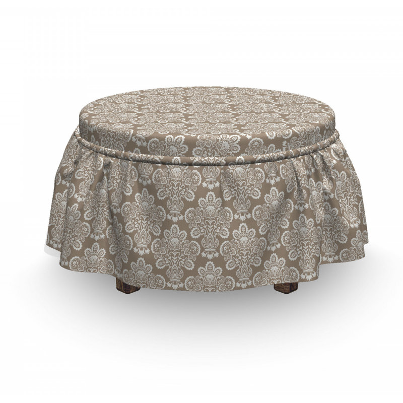 Housse pour repose-pieds motif floral damassé