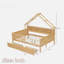 Lit plateforme House avec DEL, tablettes de rangement, tiroirs et garde-corps-1774103676
