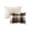 Couette 6 pièces à chevrons, couleur neutre, motif à carreaux Buffalo, coussins imprimés cousus à la main, style neutre et décoratif, avec toutes les fonctionnalités.