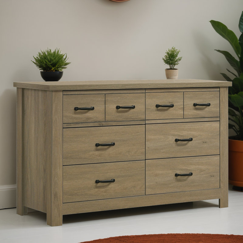 Commode 8 tiroirs Hagerty, Brun clair