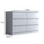 FWStyle Stipes 6 Drawer Wide 3+3 Chest Of Drawers - Matt Black-1247410451