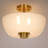 3 - Light Bowl-Shaped Clouded Glass Semi-Flush Mount Lighting
