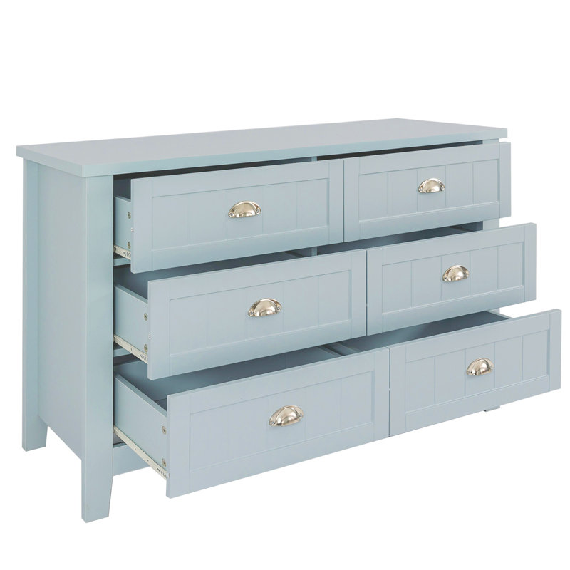 Commode 6 tiroirs Nobuyoshi, Bleu clair