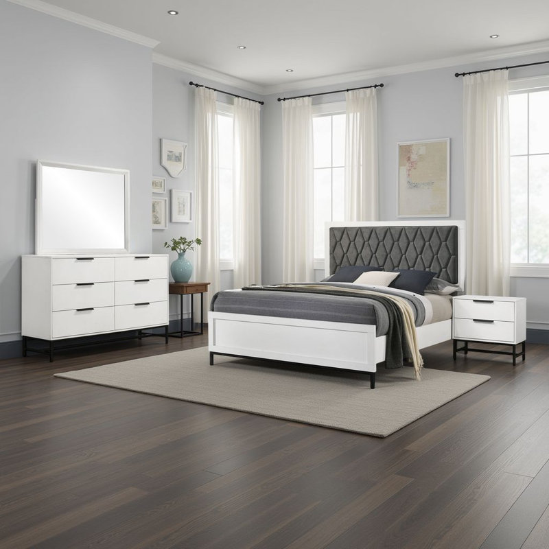 Ensemble de chambre à coucher 4 pièces Noro, Grand lit