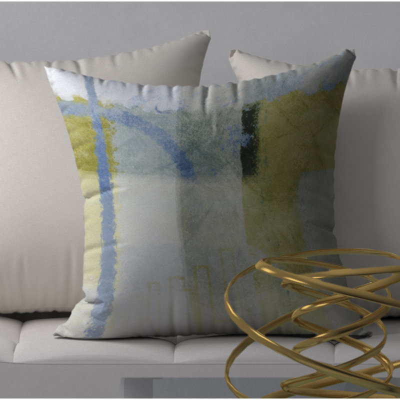 Abstract Reversible Throw Pillow, 18" x 18"